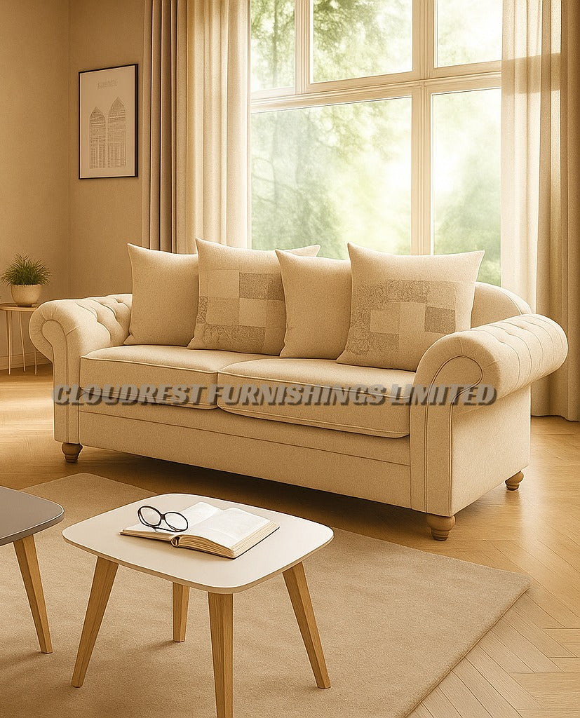 Nicole Sofa Brand New Black, Grey, Cream, Silver 3+2| Stylish Living Room Furniture