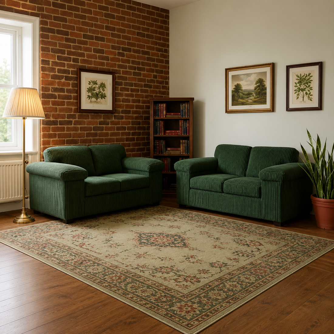 Grey Jumbo Cord 3+2 Sofa Set with Plush Scatter Back Design