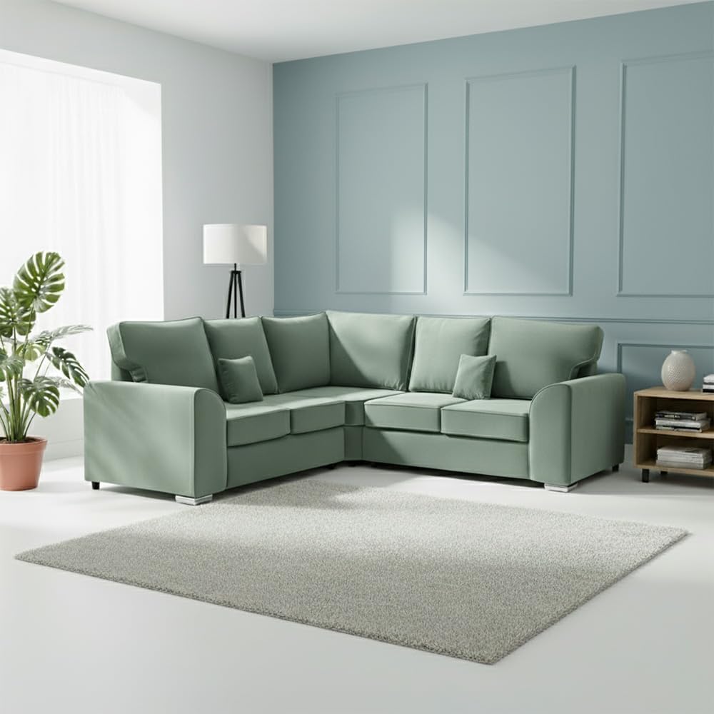 Dylan dual arm 5 seater 2c2 Plush Velvet High Back Corner Sofa