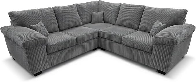 Deltaa 2C2 Corner Sofa – Soft Cord Fabric Living Room Suite