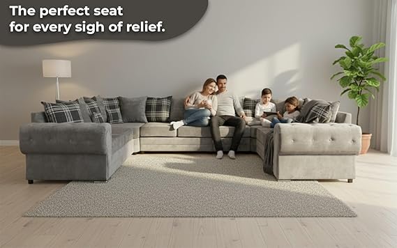 Verona Grey U Shaped Sofa with Scatter Back Cushions for Homes