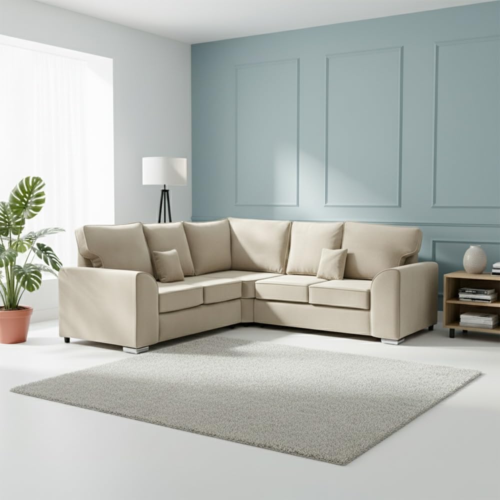 Dylan dual arm 5 seater 2c2 Plush Velvet High Back Corner Sofa