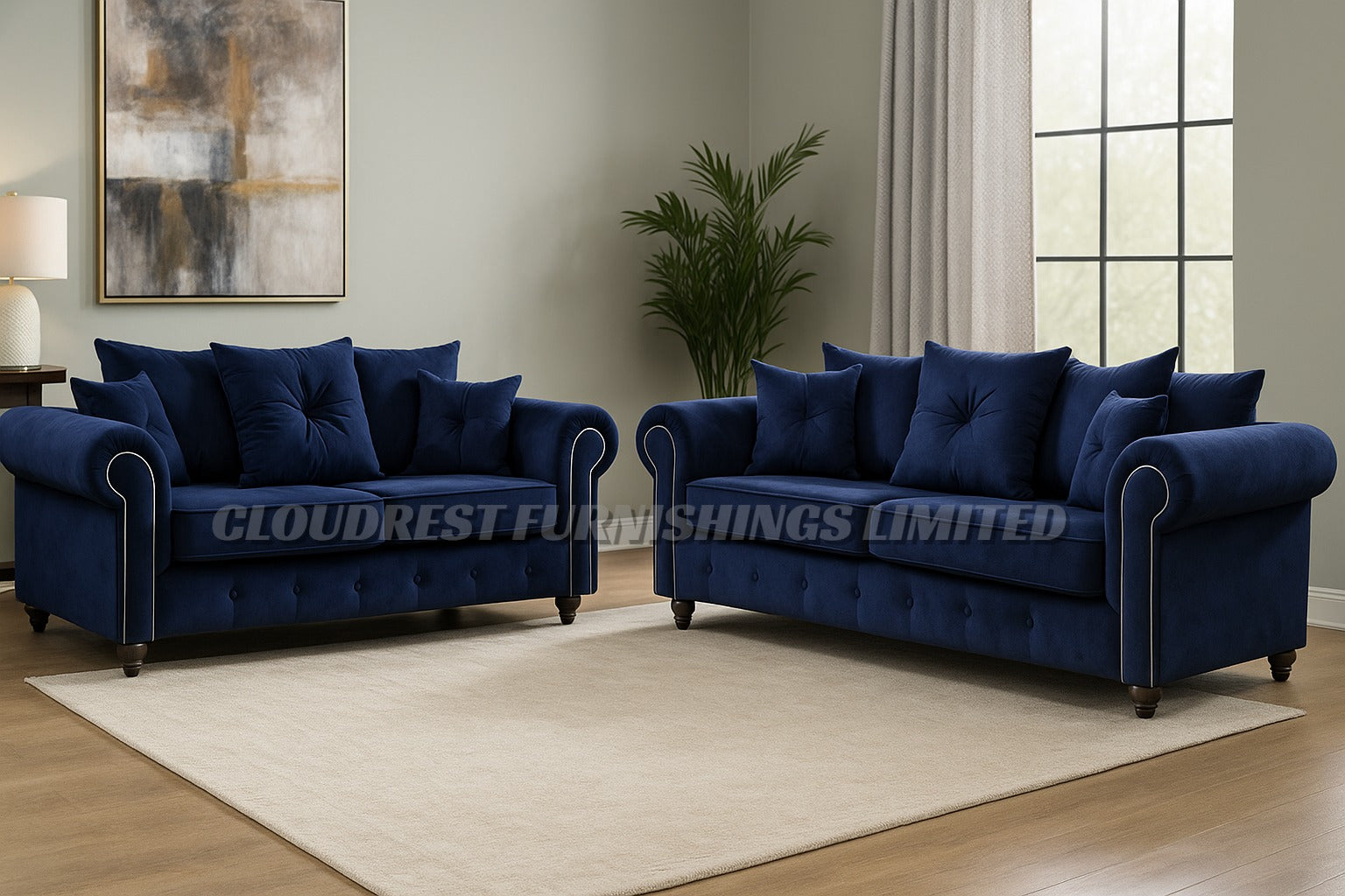 Olympia Sofa Brand New Black, Grey, Silver, Navy Blue Corner & 3+2 Seater Options | Stylish Living Room Furniture