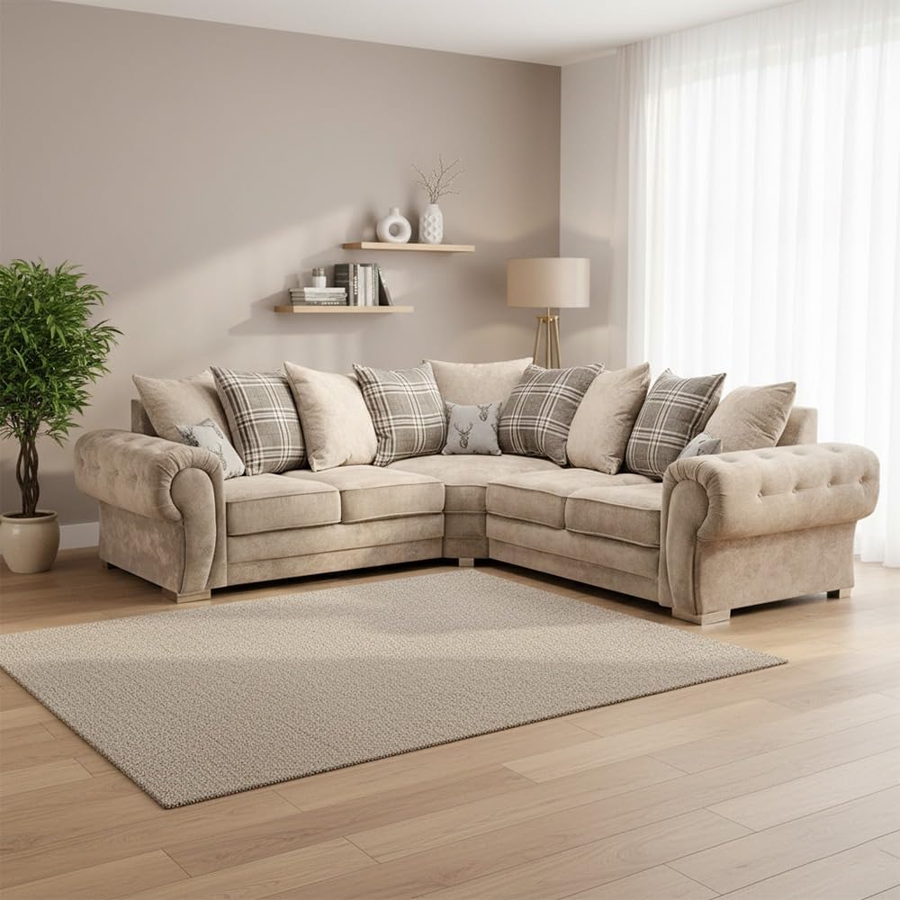 Verona Kensington Dual Arm 5 seater 2c2 Corner sofa (Mink)
