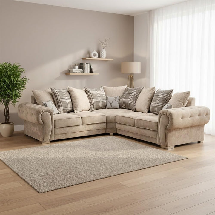Verona Kensington Dual Arm 5 seater 2c2 Corner sofa (Mink)
