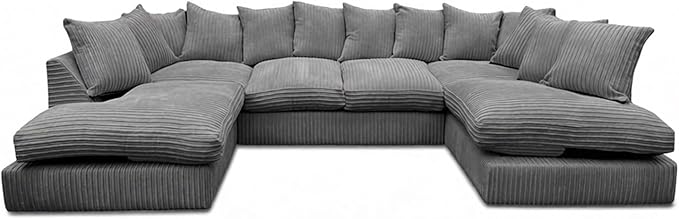 Bishop U Shaped Jumbo Cord 6–7 Seater Sofa