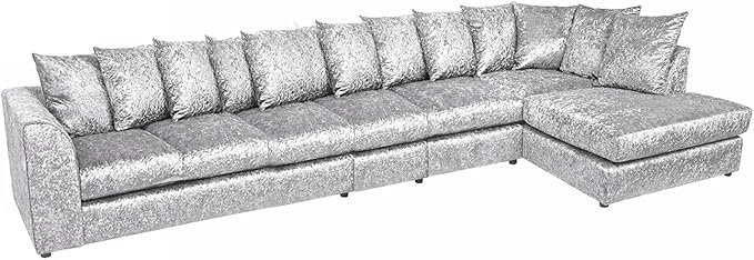 Dylan Crushed Velvet 7 Seater Left/Right Hand  Corner Sofa
