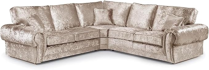 Tango 2C2 Crushed Velvet Corner Sofa for Modern Living Rooms