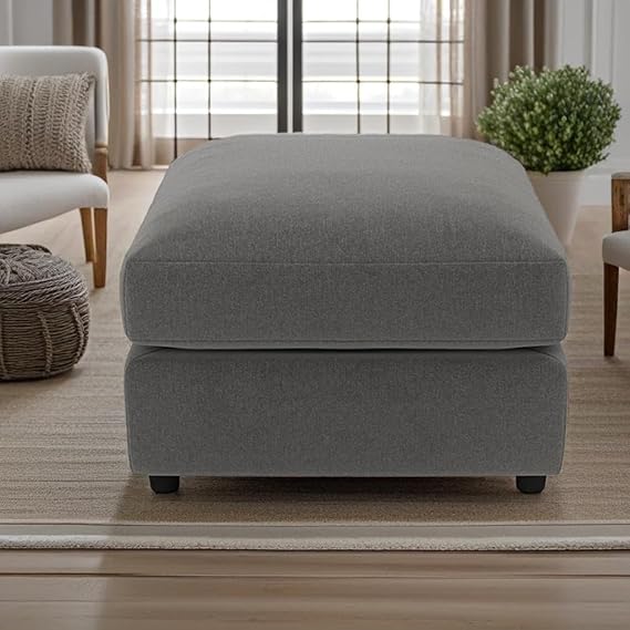 Grey Modular Sofa Set with Footstool for Lounge and Living Room