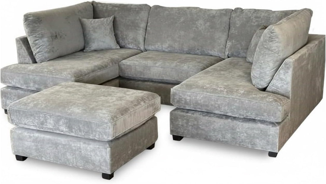 Cinema 4pc U shape 5 Seater Alaska High Back Sofa (Grey)