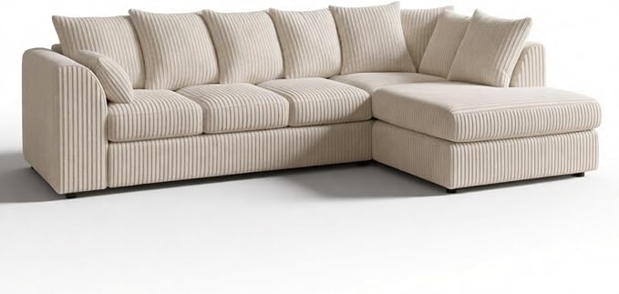 Contemporary Cream Corner Couch – 6 Seater Design