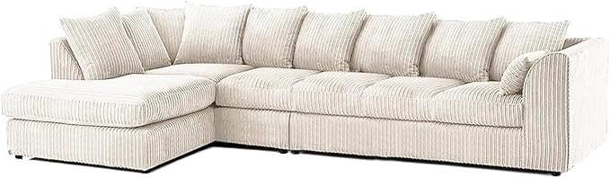 Contemporary Cream Corner Couch – 6 Seater Design