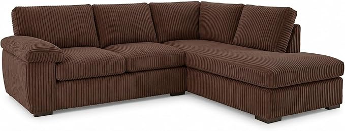Left or Right Hand Jumbo Cord Corner Sofa with Deep Seating