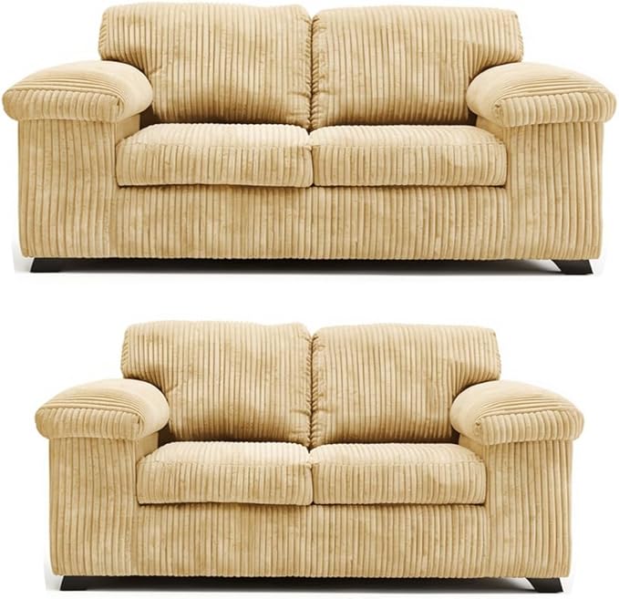 Deltaa Grey Fabric 3 and 2 Seater Sofa Suite Modern Design