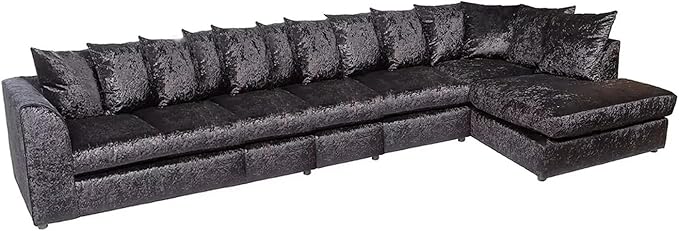 Dylan Crushed Velvet 7 Seater Left/Right Hand  Corner Sofa