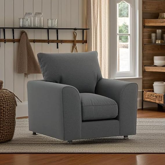 Grey Modular Sofa Set with Footstool for Lounge and Living Room