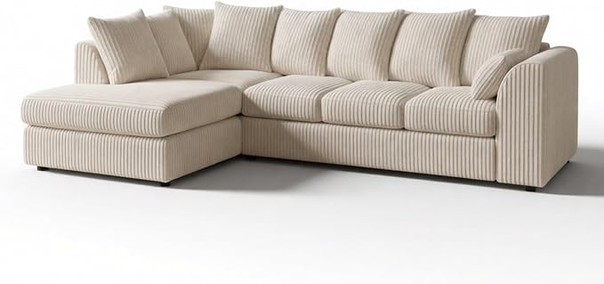Contemporary Cream Corner Couch – 6 Seater Design
