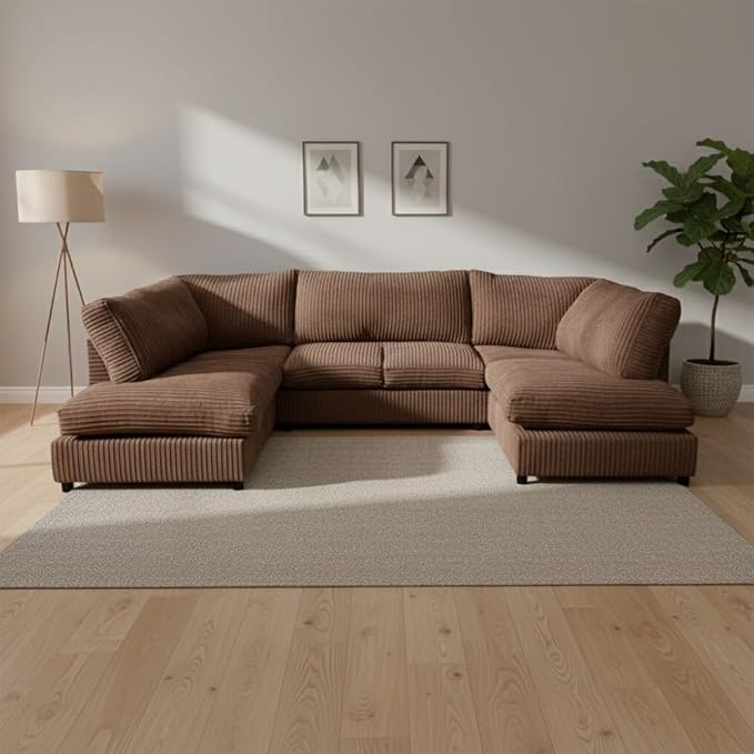 Large U Shape Modular Corner Sofa Jumbo Cord