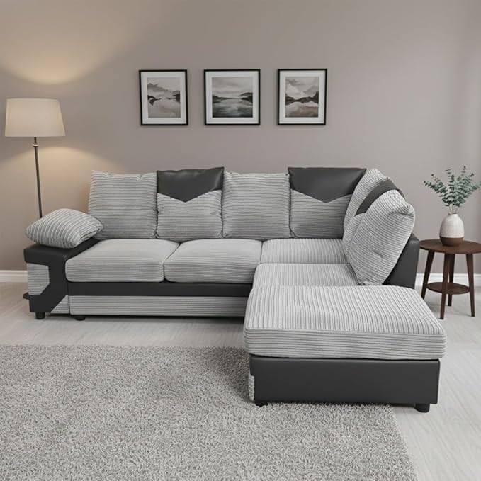 3+2 Seater Suites Jumbo Cord Scatter Back Corner Sofa