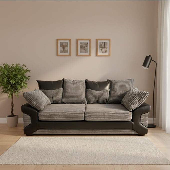 3+2 Seater Suites Jumbo Cord Scatter Back Corner Sofa