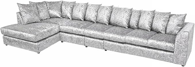Dylan Crushed Velvet 7 Seater Left/Right Hand  Corner Sofa