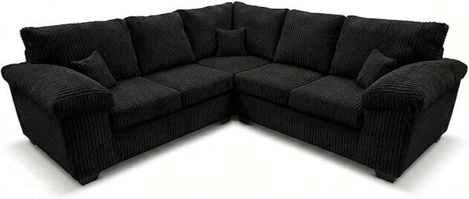 Deltaa 2C2 Corner Sofa – Soft Cord Fabric Living Room Suite