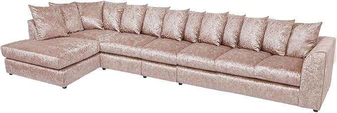 Dylan Crushed Velvet 7 Seater Left/Right Hand  Corner Sofa