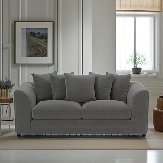 Grey Modular Sofa Set with Footstool for Lounge and Living Room