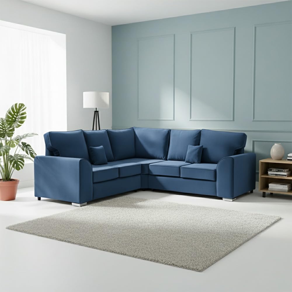 Dylan dual arm 5 seater 2c2 Plush Velvet High Back Corner Sofa