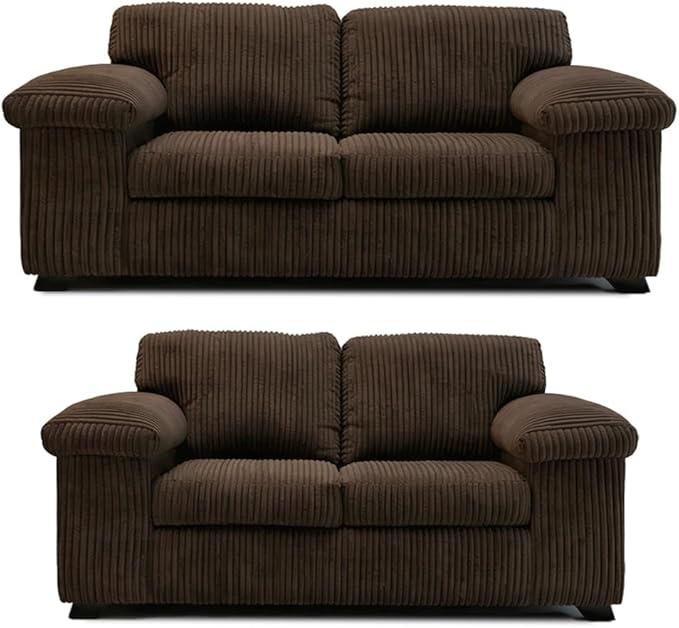 Deltaa Grey Fabric 3 and 2 Seater Sofa Suite Modern Design