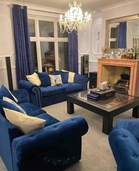 Ashwinn Diamond Tufted Velvet Sofa Set with 3 and 2 Seaters