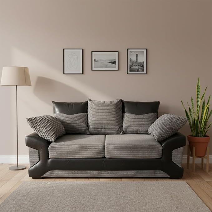 3+2 Seater Suites Jumbo Cord Scatter Back Corner Sofa