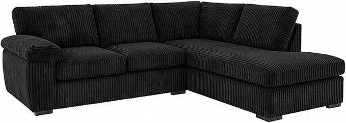 Left or Right Hand Jumbo Cord Corner Sofa with Deep Seating
