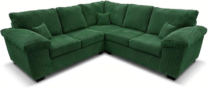 Deltaa 2C2 Corner Sofa – Soft Cord Fabric Living Room Suite