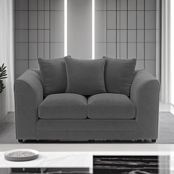 Grey Modular Sofa Set with Footstool for Lounge and Living Room