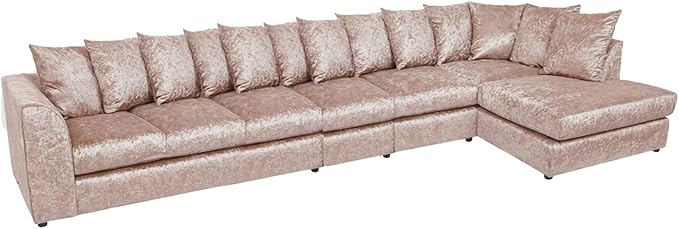 Dylan Crushed Velvet 7 Seater Left/Right Hand  Corner Sofa