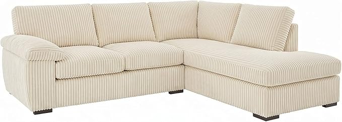 Left or Right Hand Jumbo Cord Corner Sofa with Deep Seating