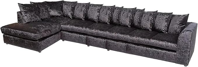 Dylan Crushed Velvet 7 Seater Left/Right Hand  Corner Sofa