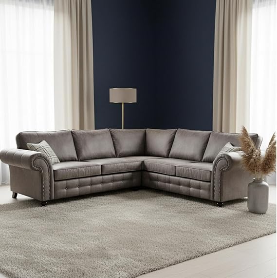 Oakland Chesterfield Style 5 Seater Corner Sofa for Family Homes