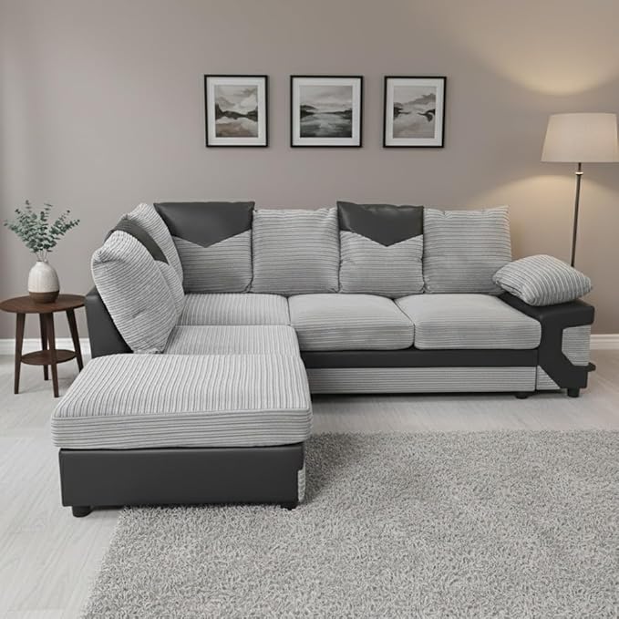 3+2 Seater Suites Jumbo Cord Scatter Back Corner Sofa