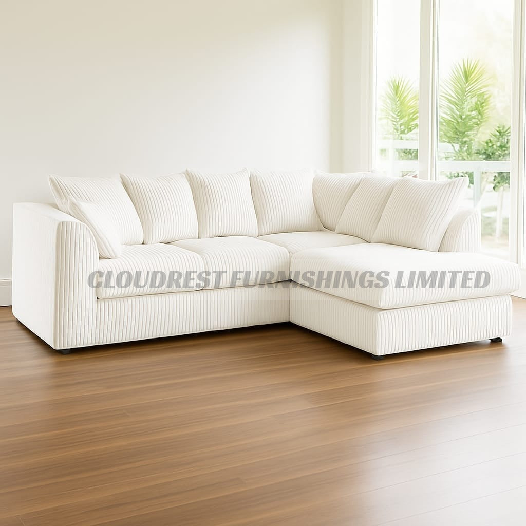 Dylan Jumbo Cord Sofa Brand New Grey, Black, Beige, Cream, Blue 3+2 Seater | Stylish Living Room Furniture