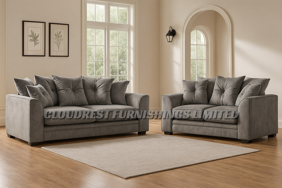 Dylan  Plush Velvet Brand New Grey, Black, Silver, Beige, Navy Blue Corner Sofa | Stylish Living Room Furniture