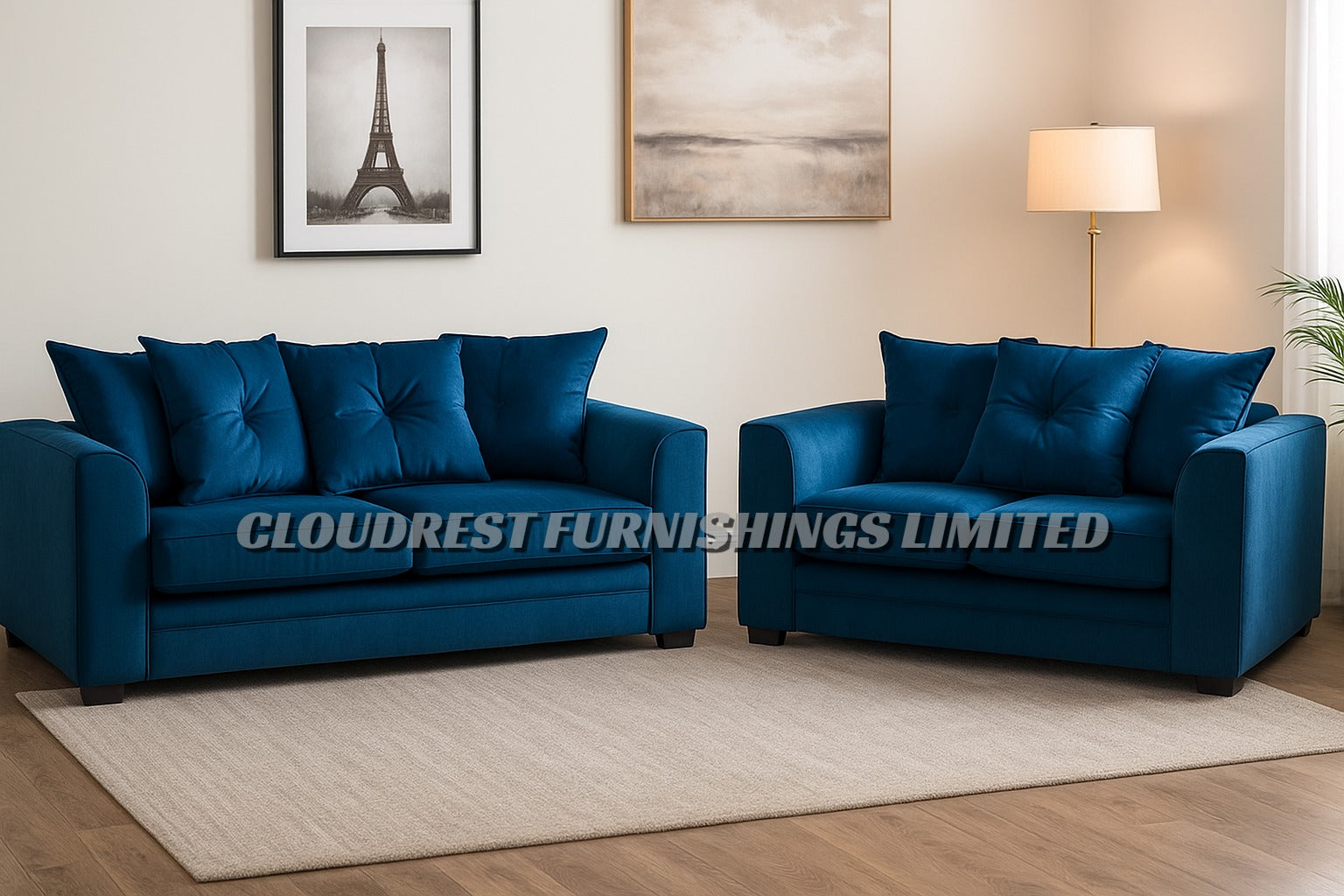 Dylan Plush Velvet Sofa Brand New Grey, Black, Silver, Beige, Navy Blue 3+2 Seater | Stylish Living Room Furniture