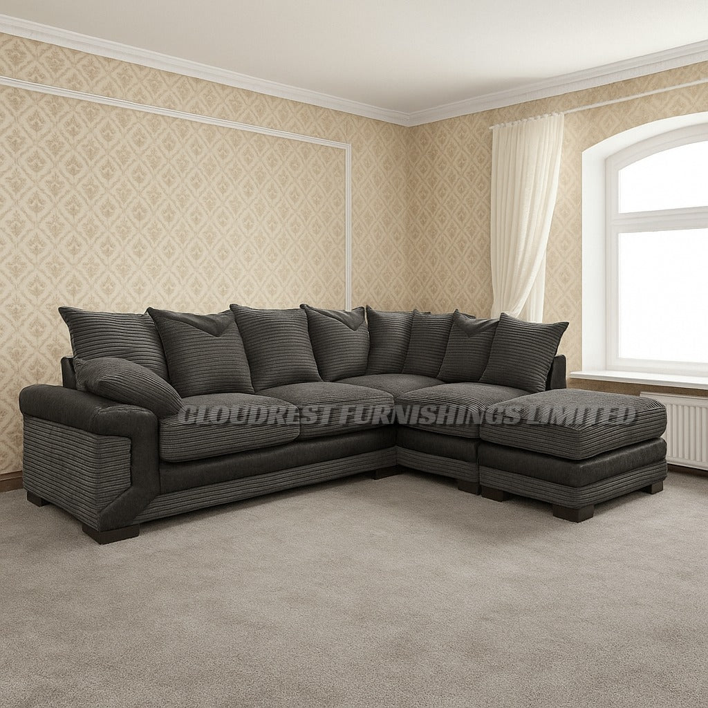 Dino Sofa Brand New Black and Grey + Beige and Brown 3+2 Seater | Stylish Living Room Furniture