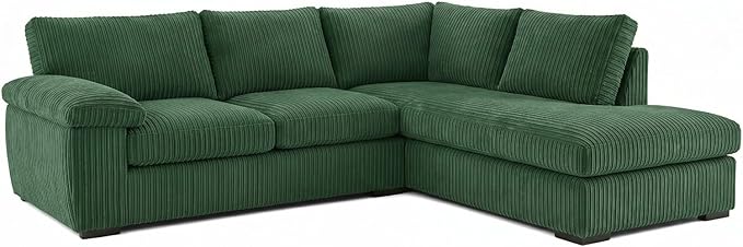 Left or Right Hand Jumbo Cord Corner Sofa with Deep Seating
