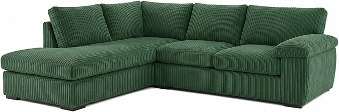 Left or Right Hand Jumbo Cord Corner Sofa with Deep Seating