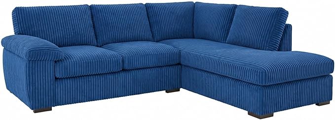 Left or Right Hand Jumbo Cord Corner Sofa with Deep Seating