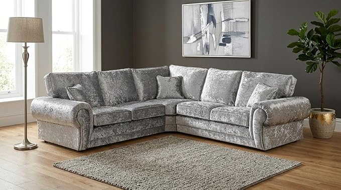 Tango 2C2 Crushed Velvet Corner Sofa for Modern Living Rooms