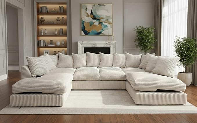 Bishop U Shaped Jumbo Cord 6–7 Seater Sofa