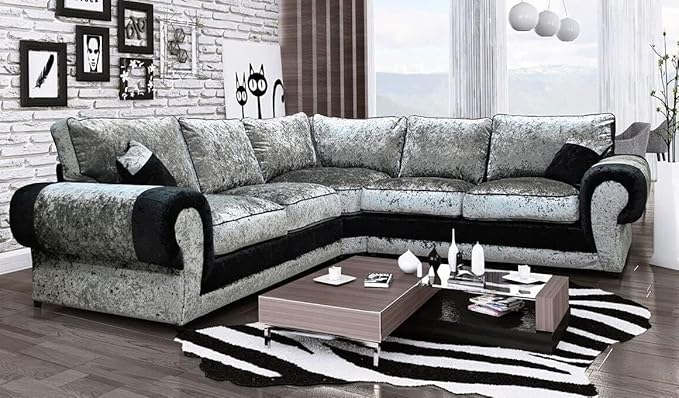 Tango 2C2 Corner Sofa – Comfortable Crushed Velvet Lounge Suite